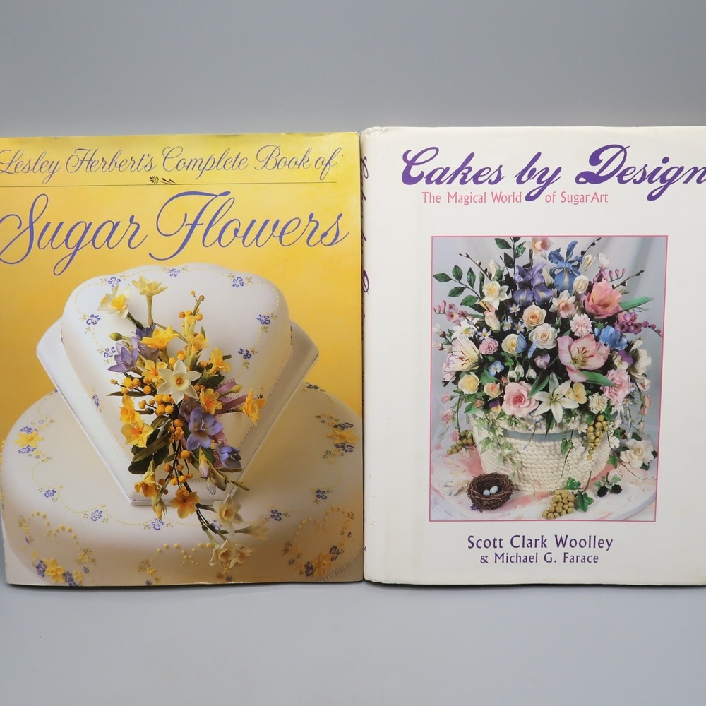 Cakes by Design The Magical World‎ of Sugar Art Hardcover & Sugar Flowers HC